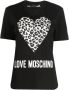 Love Moschino Zwarte katoenen T-shirt met W4 H06 27 M3876 C74 detail Black Dames - Thumbnail 2
