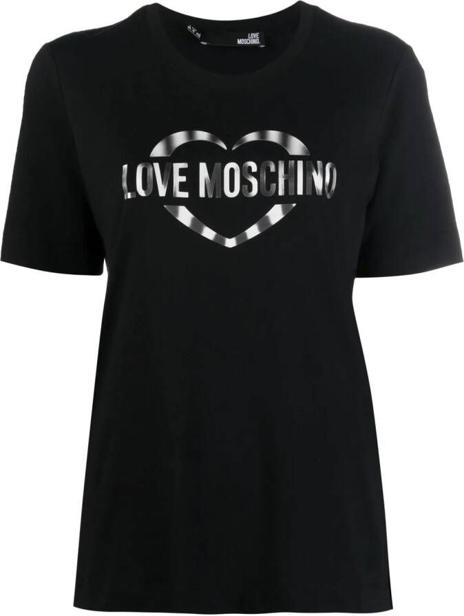 Love Moschino T-shirt met logoprint Zwart
