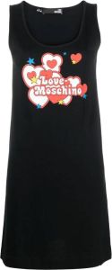 Love Moschino Tankjurk met logoprint Zwart