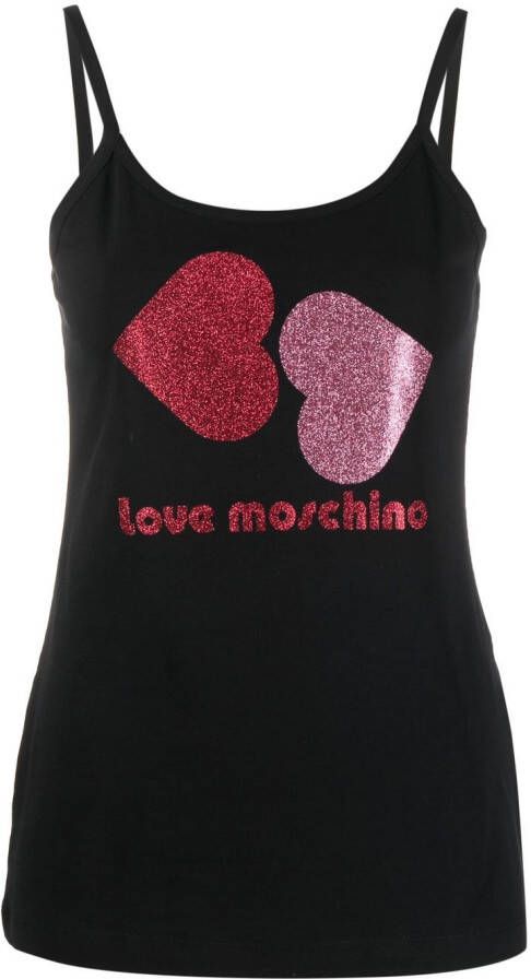 Love Moschino Tanktop met hartprint Zwart
