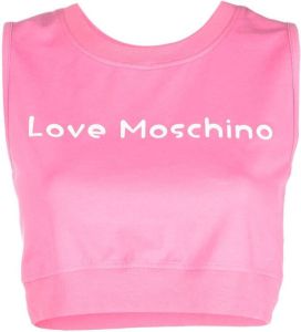Love Moschino Top met logoprint Roze