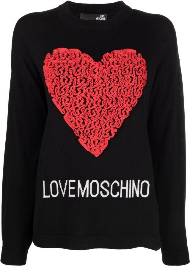 Love Moschino Trui met hartpatch Zwart