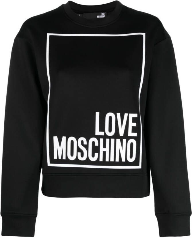 Love Moschino Trui met logoprint Zwart