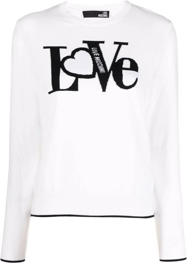 Love Moschino Trui met ronde hals Wit