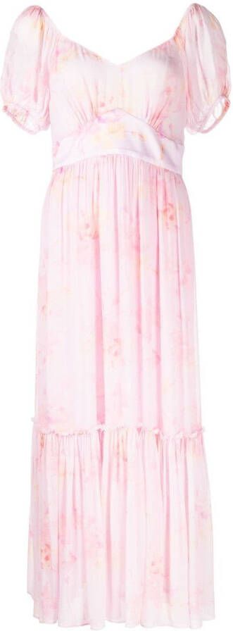 LoveShackFancy Midi-jurk met bloemenprint Roze