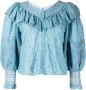 LoveShackFancy Broderie anglaise blouse Blauw - Thumbnail 1
