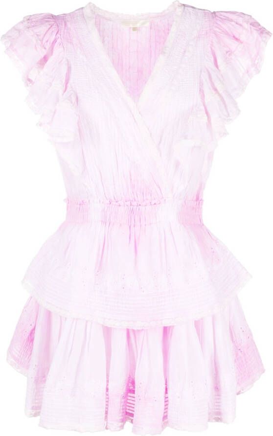 LoveShackFancy Mini-jurk met ruches Roze