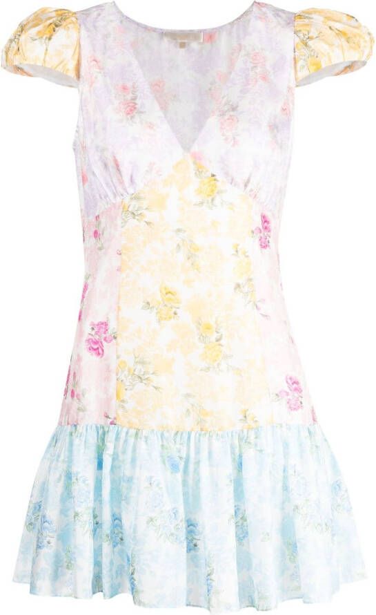 LoveShackFancy Russ mini-jurk met bloemenprint Veelkleurig