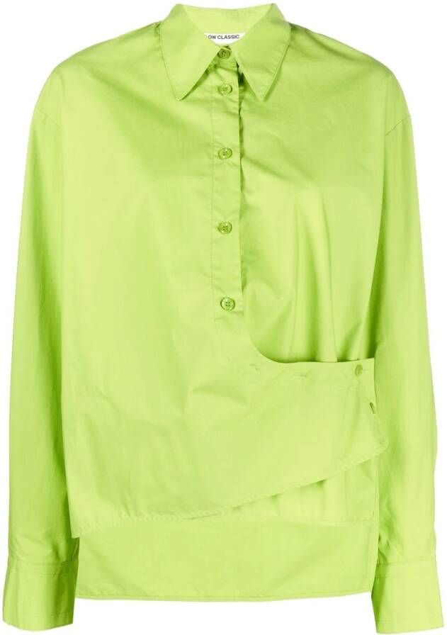 Low Classic Asymmetrische blouse Groen