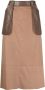 Low Classic Blouse met contrasterend vlak Bruin - Thumbnail 1