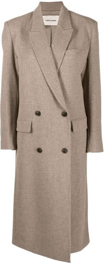 Low Classic Jas met dubbele rij knopen Beige
