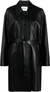 Low Classic Leren trenchcoat Zwart