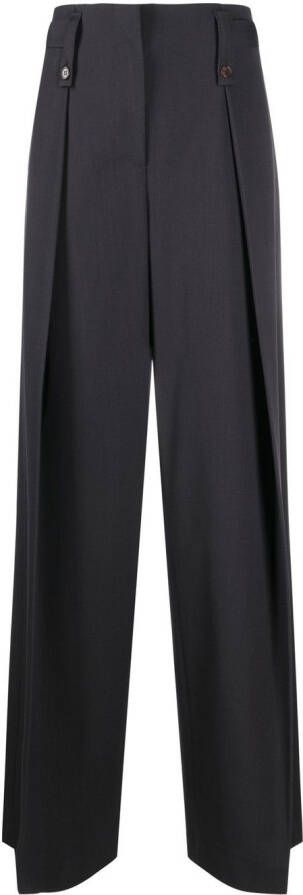 Low Classic High waist plooibroek Blauw