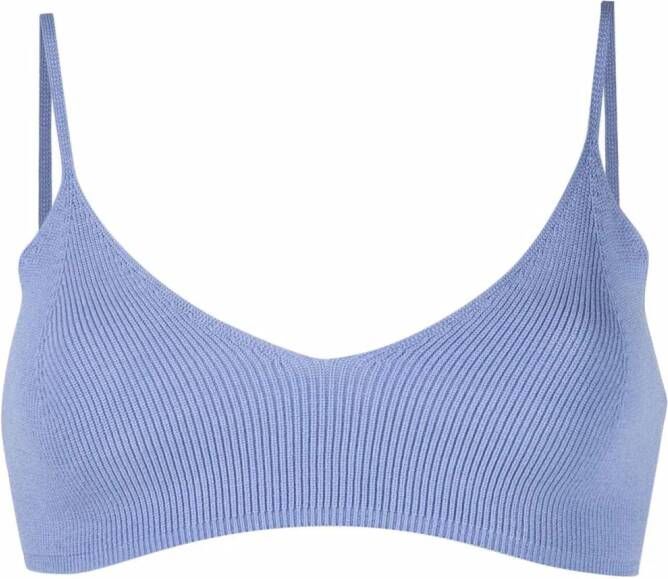 Low Classic Ribgebreide bralette Paars