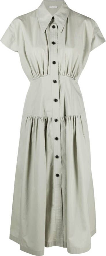 Low Classic Blousejurk met gesmockte taille Groen