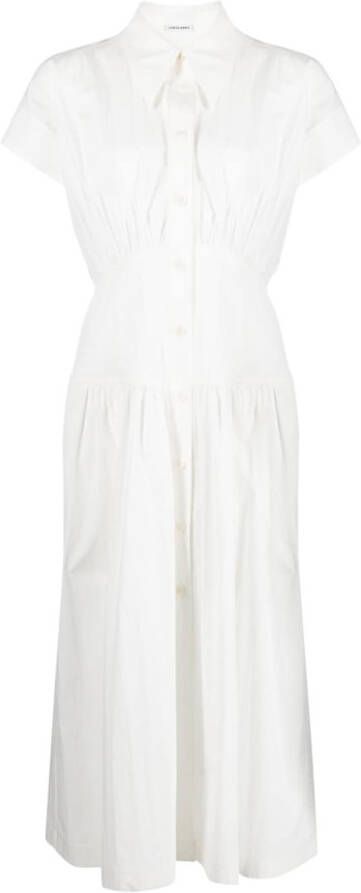 Low Classic Blousejurk met gesmockte taille Wit
