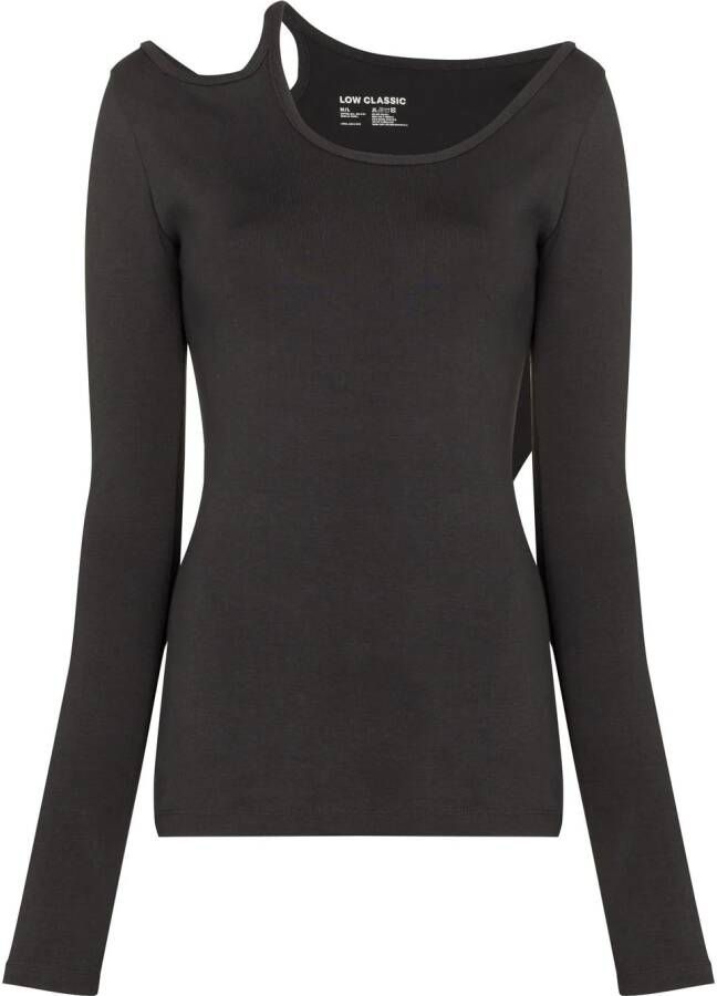 Low Classic T-shirt met uitgesneden detail Grijs