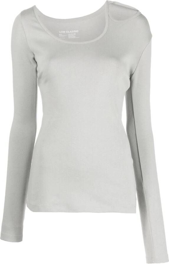 Low Classic T-shirt met uitgesneden detail Grijs