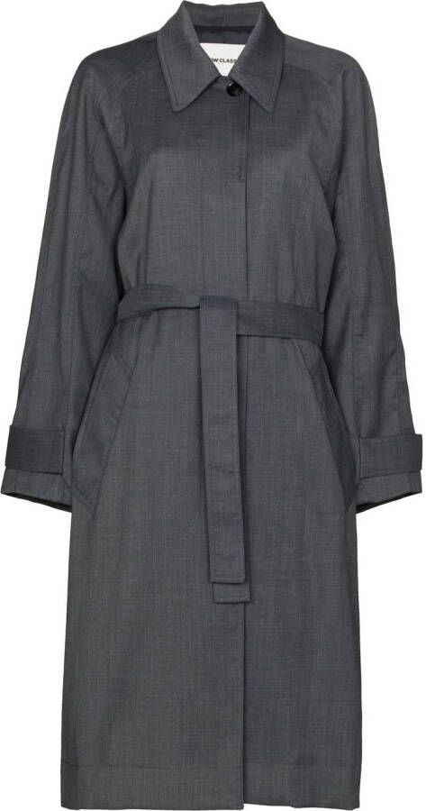 Low Classic Trenchcoat met enkele rij knopen Grijs