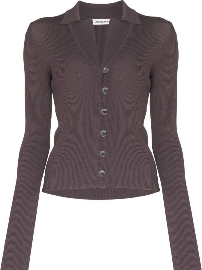 Low Classic Vest met open kraag Grijs