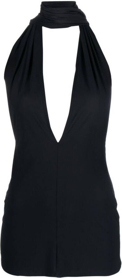 Ludovic de Saint Sernin Midi-jurk met sjaaldetail Zwart