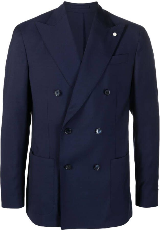 LUIGI BIANCHI MANTOVA Blazer met dubbele rij knopen Blauw