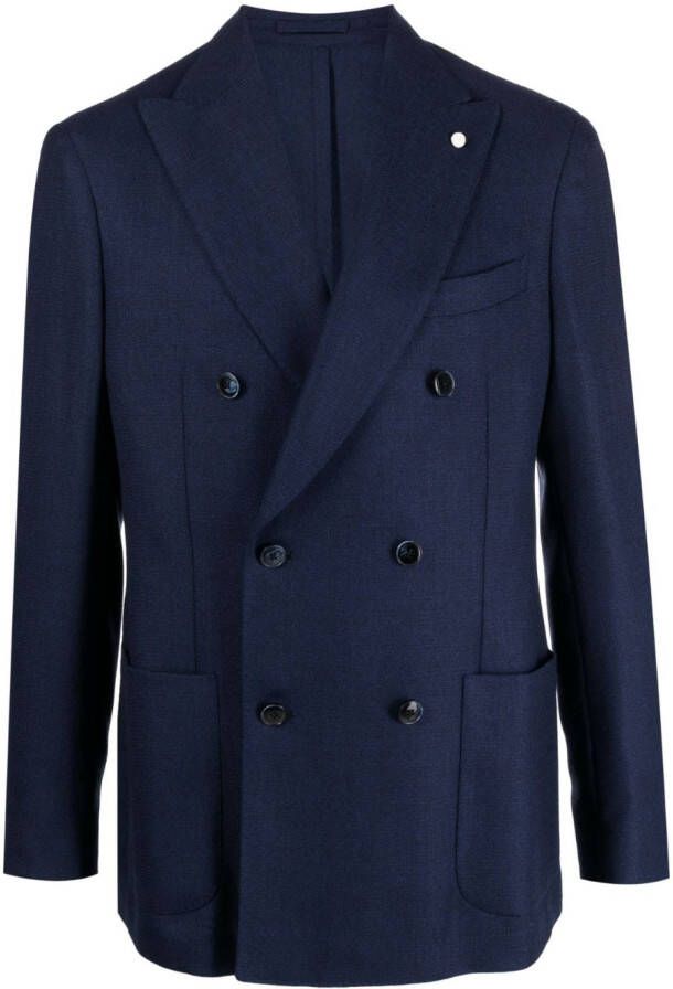 LUIGI BIANCHI MANTOVA Blazer met dubbele rij knopen Blauw