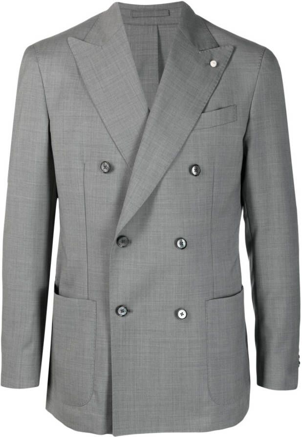 LUIGI BIANCHI MANTOVA Blazer met dubbele rij knopen Grijs