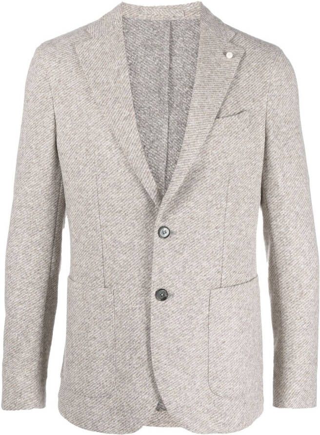 LUIGI BIANCHI MANTOVA Blazer met enkele rij knopen Beige