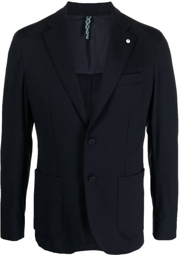 LUIGI BIANCHI MANTOVA Blazer met enkele rij knopen Blauw