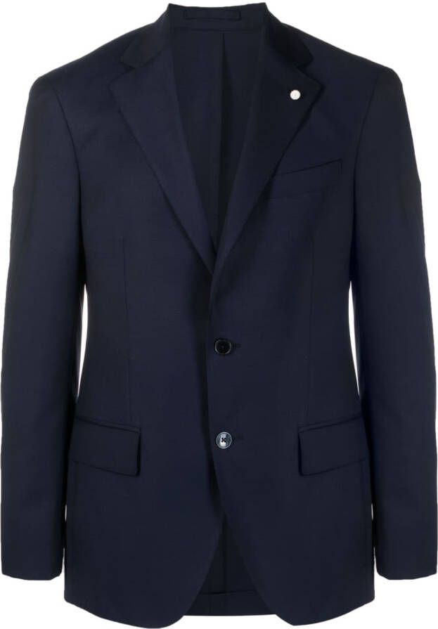 LUIGI BIANCHI MANTOVA Blazer met enkele rij knopen Blauw