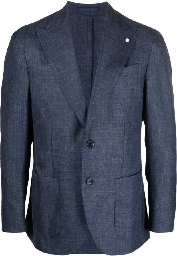 LUIGI BIANCHI MANTOVA Blazer met enkele rij knopen Blauw