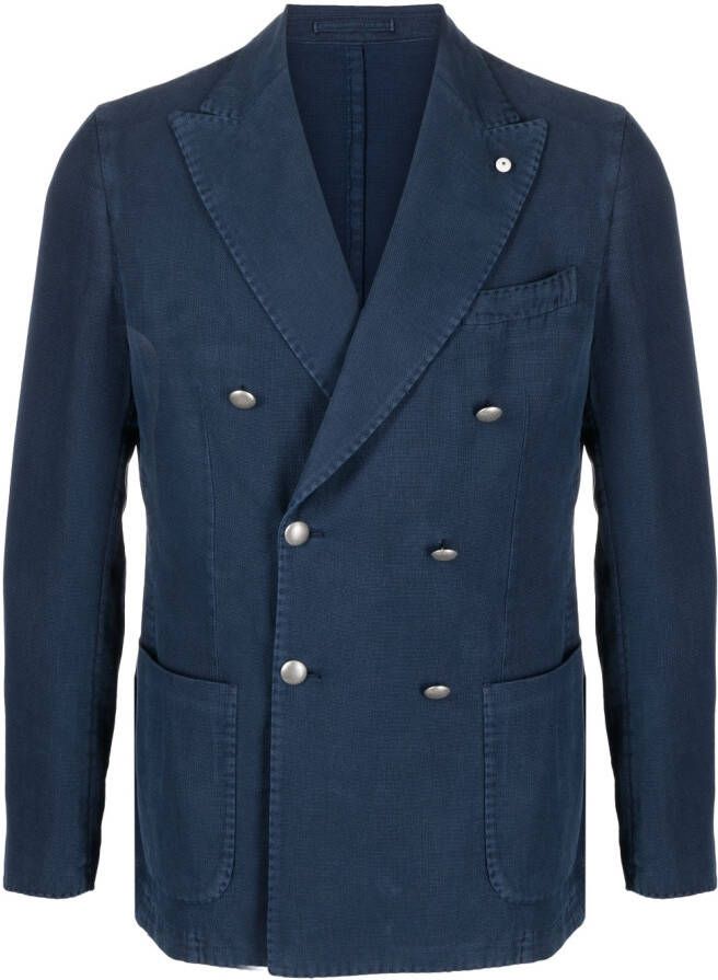 LUIGI BIANCHI MANTOVA Blazer met dubbele rij knopen Blauw