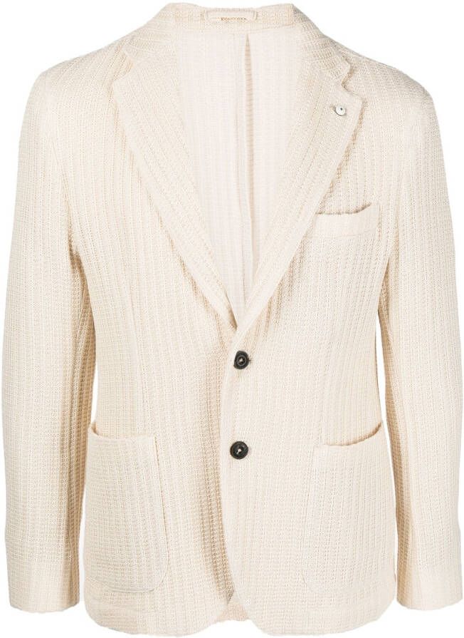 LUIGI BIANCHI MANTOVA Blazer met enkele rij knopen Beige