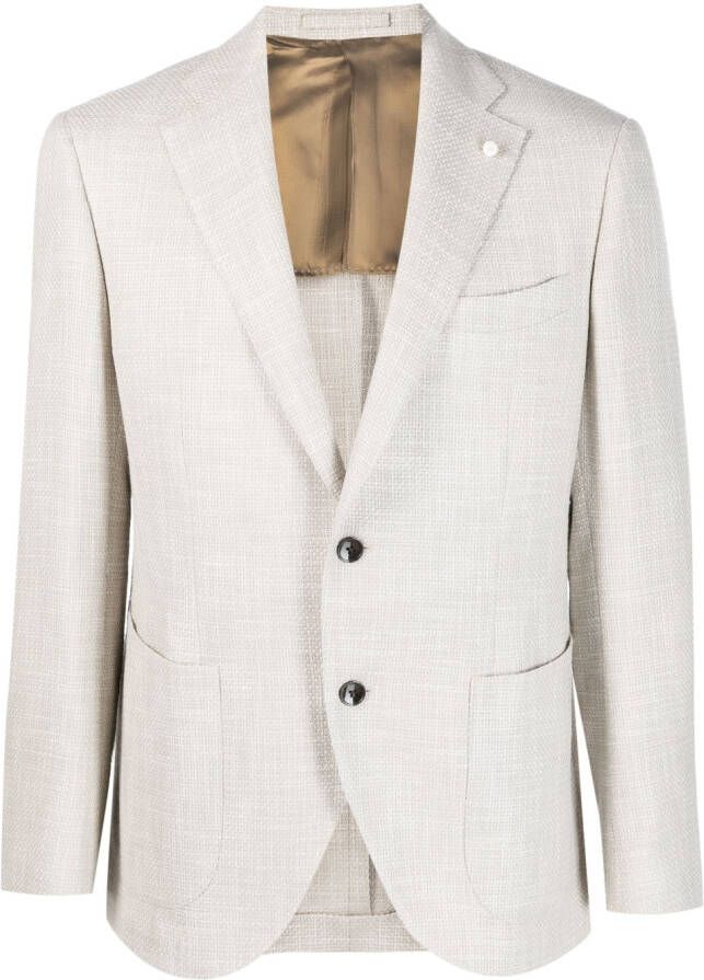 LUIGI BIANCHI MANTOVA Blazer met enkele rij knopen Beige