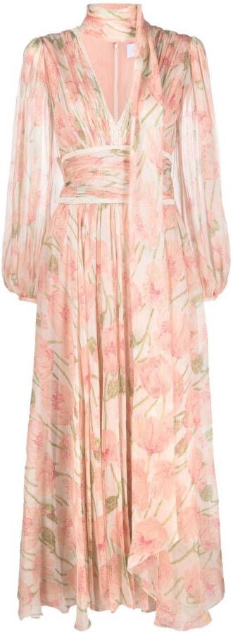 Luisa Beccaria Jurk met bloemenprint Roze