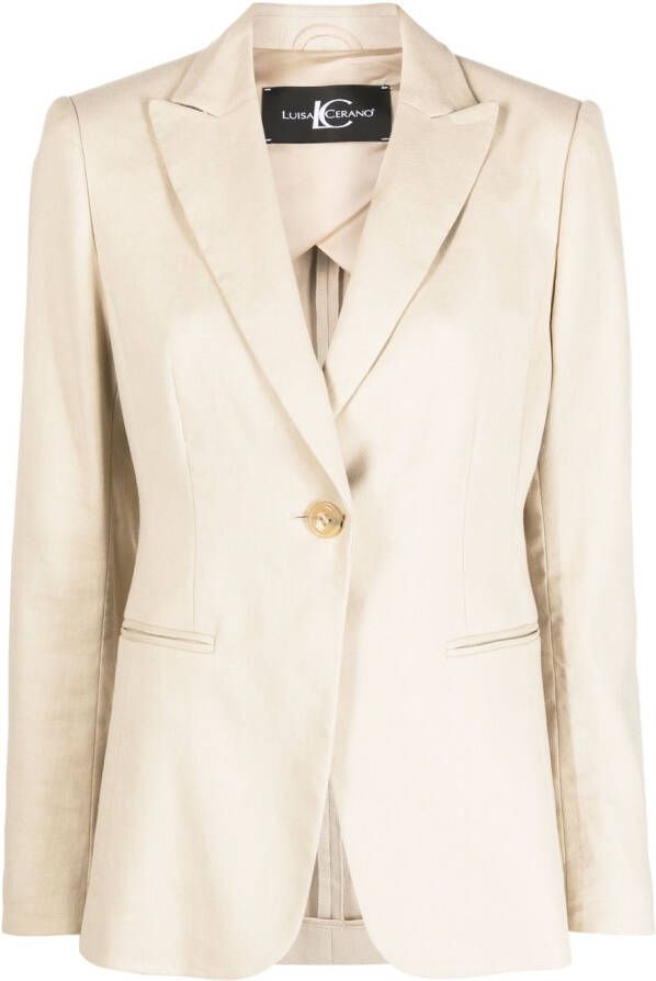 Luisa Cerano Blazer met enkele rij knopen Beige