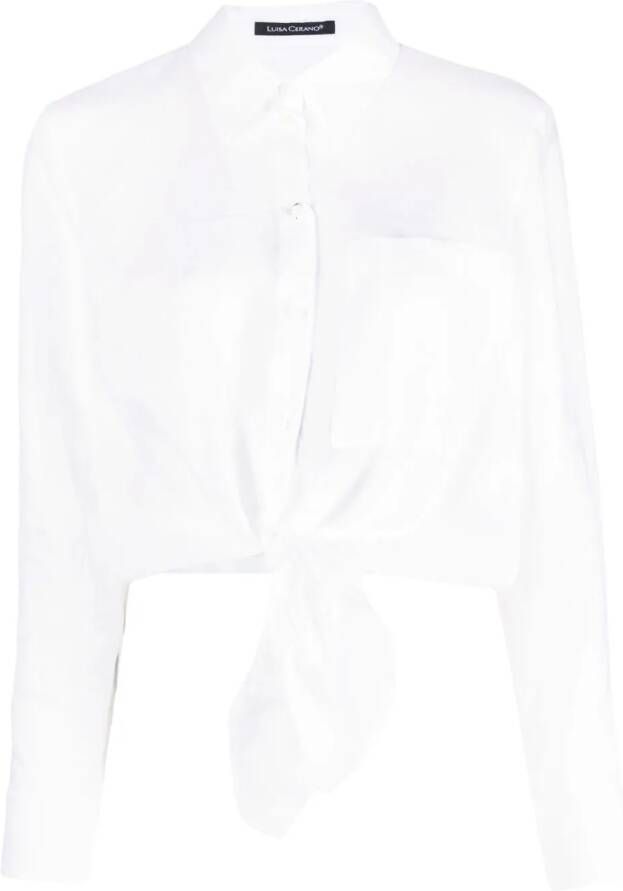 Luisa Cerano Blouse met gestrikte taille Wit