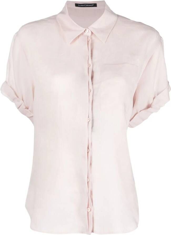 Luisa Cerano Blouse met korte mouwen Roze