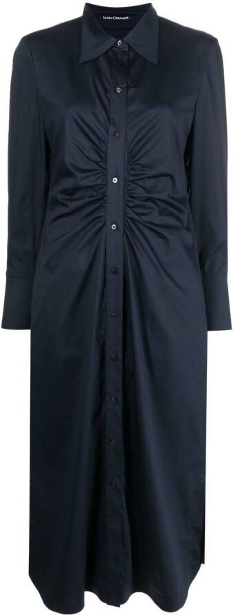 Luisa Cerano Blousejurk met ruches Blauw