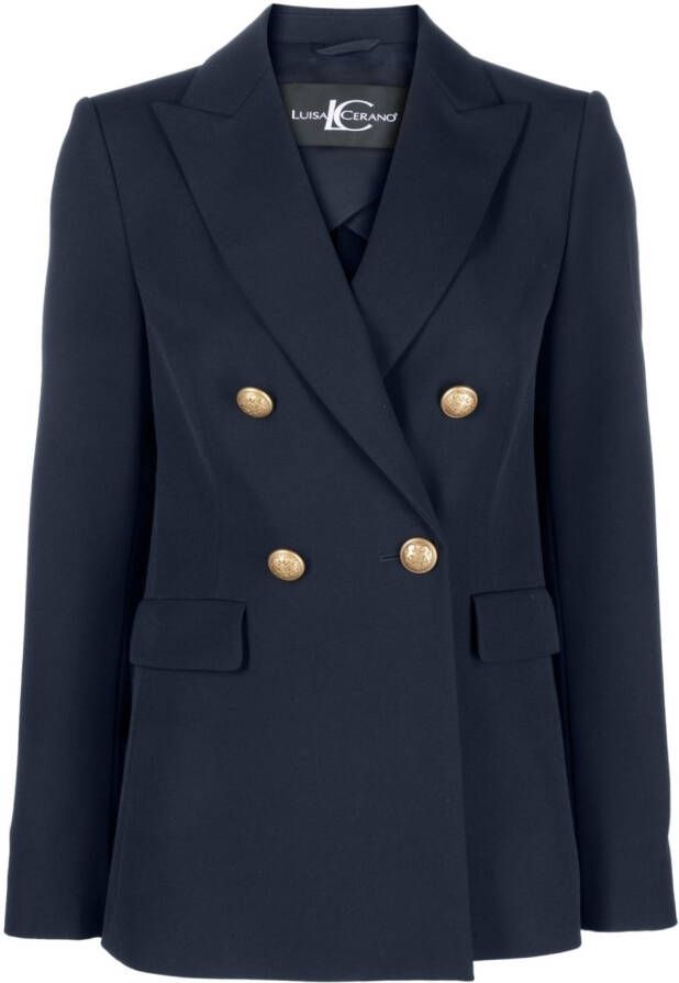 Luisa Cerano Blazer met dubbele rij knopen Blauw