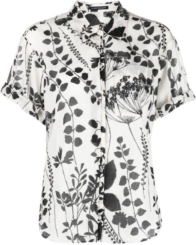 Luisa Cerano Blouse met bloemenprint Beige