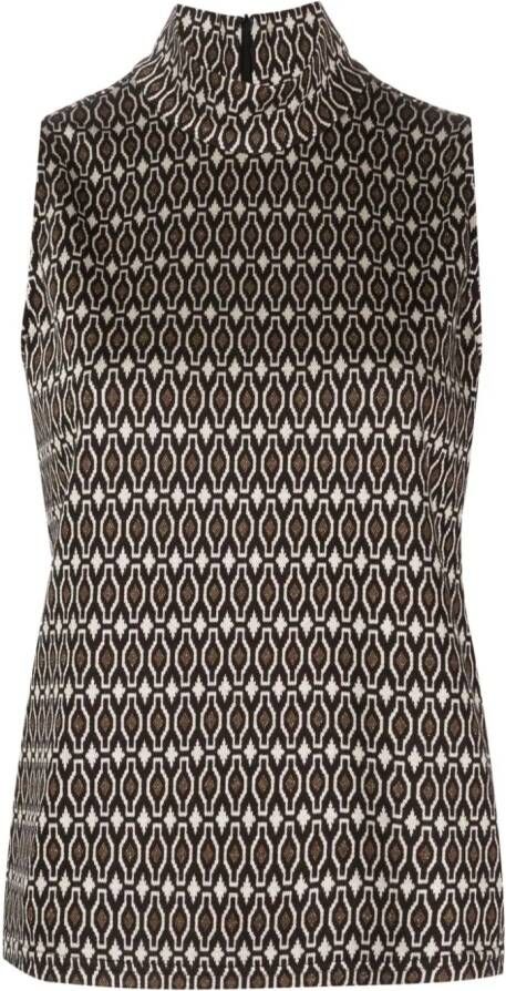 Luisa Cerano Tanktop met grafische print Bruin