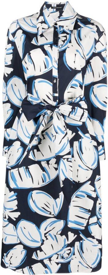 Luisa Cerano Jurk met gestrikte taille Blauw