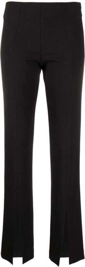 LVIR Black Stretch Slit Slim Fit Pants Zwart