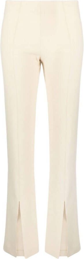 LVIR Neutral Slit Detail Slim Fit Trousers Geel