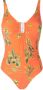 Lygia & Nanny Badpak met bloemenprint Oranje - Thumbnail 1