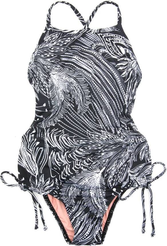 Lygia & Nanny Badpak met print Zwart