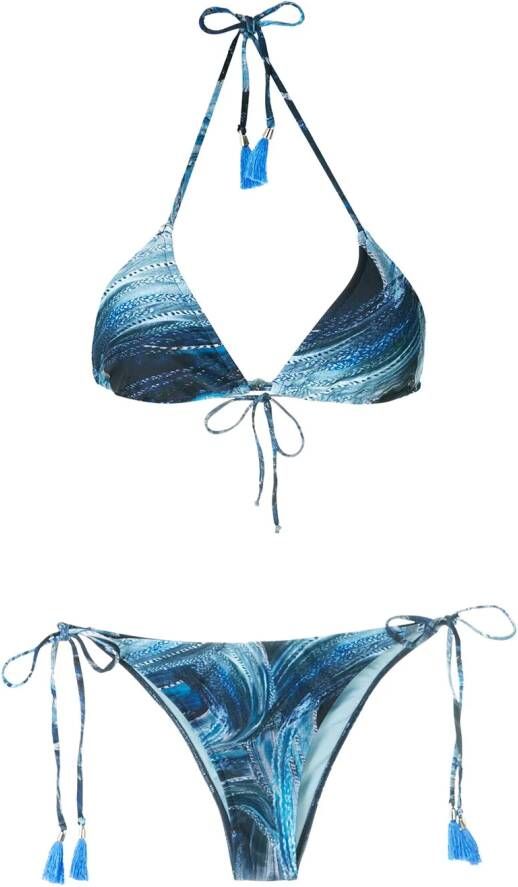 Lygia & Nanny Bikinitop Met Print in het Blauw Dames Kleding voor voor Strandkleding voor Bikinis en badpakken 