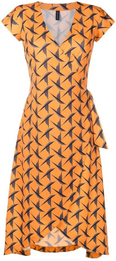 Lygia & Nanny Midi-jurk met V-hals Oranje